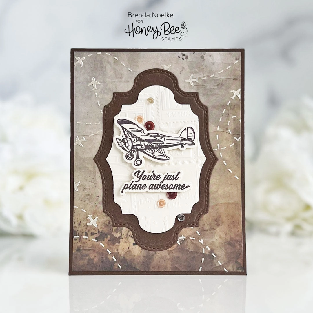 metallic Born To Fly - 5X6 Rubber Cling Stamp Set