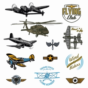 washable muted Born To Fly - 5X6 Rubber Cling Stamp Set