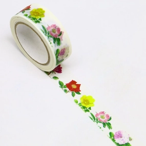 leather Botanical Art Flower Washi Tape Saien