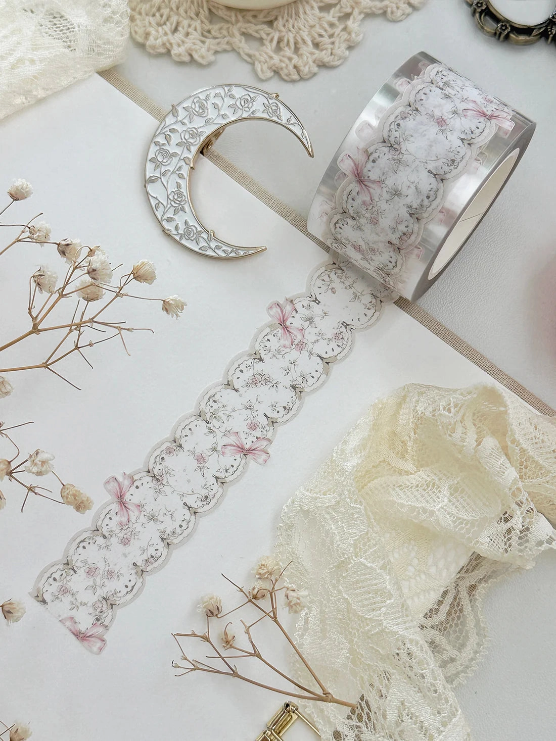Bow & Lace Die Cut Washi Tape organic pack