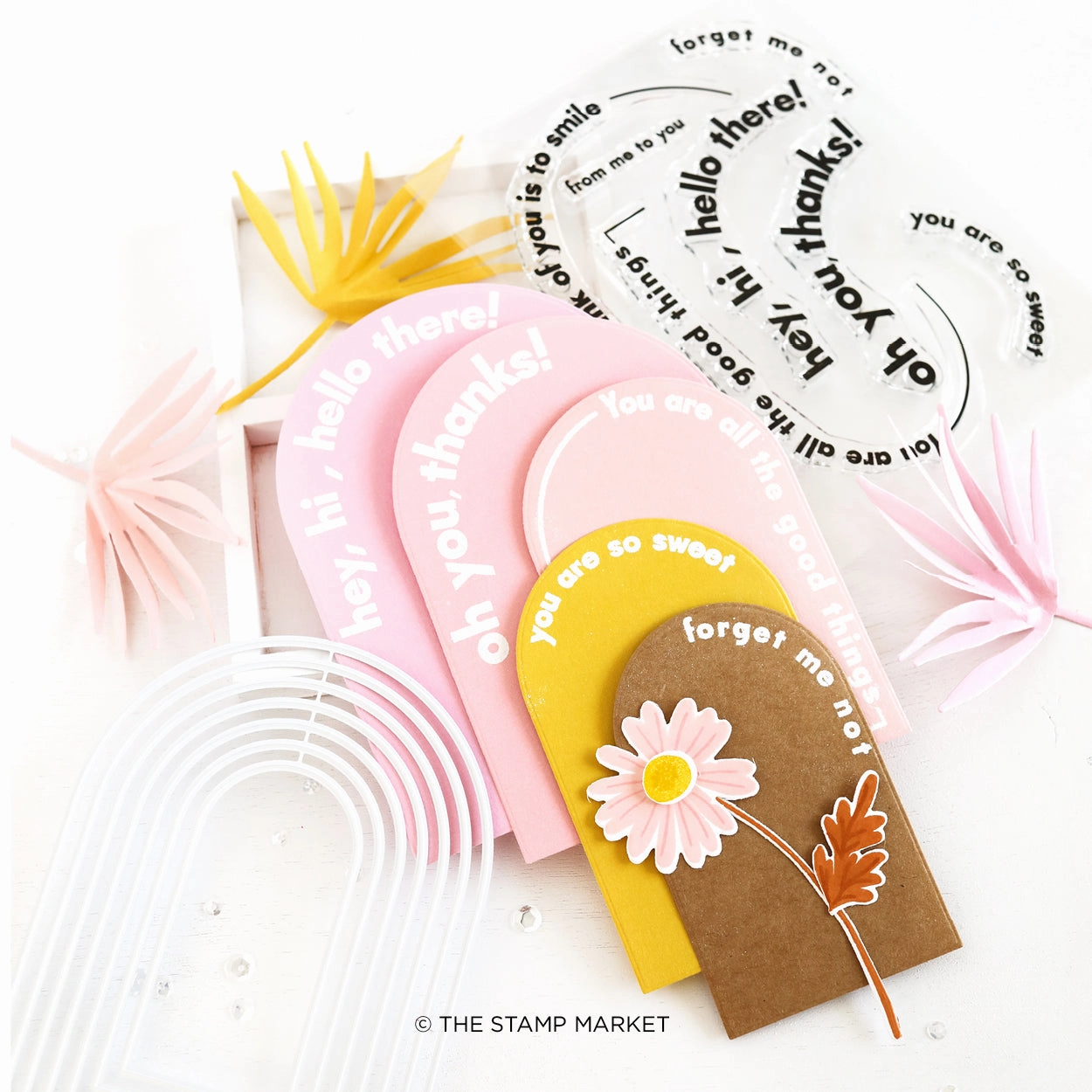springloaded foldable Arched Greetings Stamp