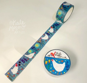 portable Chickens & Flowers Washi Tape