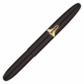 large Fisher Matte Black Bullet Space Pen W/ Shuttle Emblem