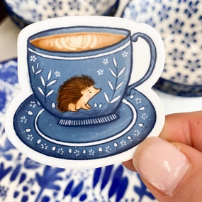 seasonal Forest & Fauna Paper Co. Vinyl Sticker - Hedgehog Latte