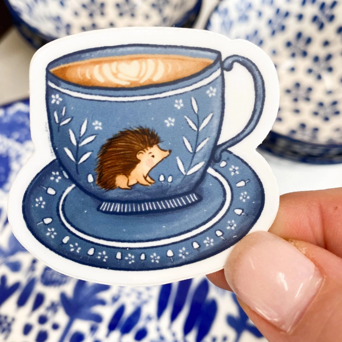 seasonal Forest & Fauna Paper Co. Vinyl Sticker - Hedgehog Latte