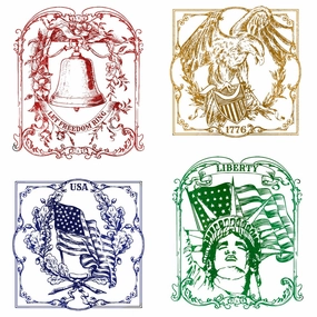 gift glass Let Freedom Ring - 5X6 Rubber Cling Stamp Set