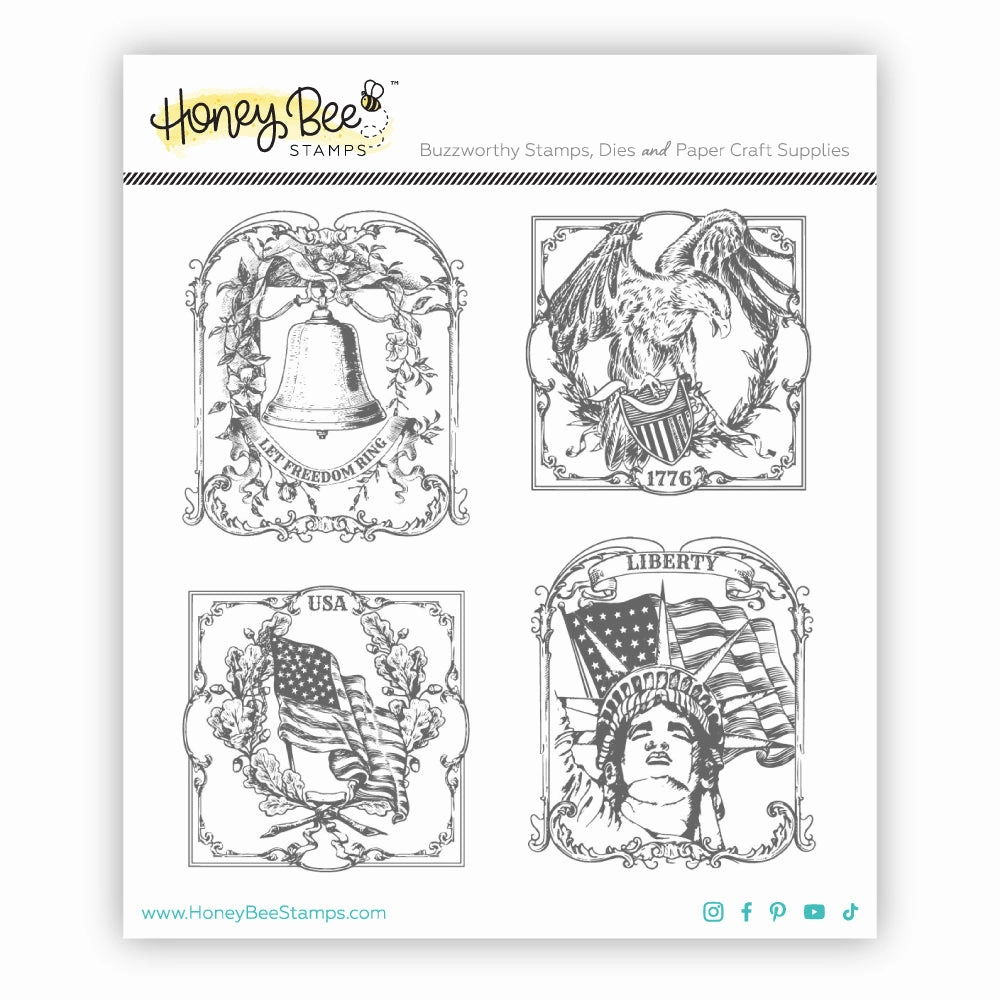 Let Freedom Ring - 5X6 Rubber Cling Stamp Set narrow