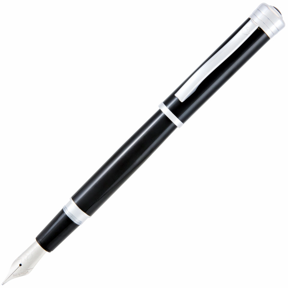 Monteverde Strata Black Fountain Pen alloy slim