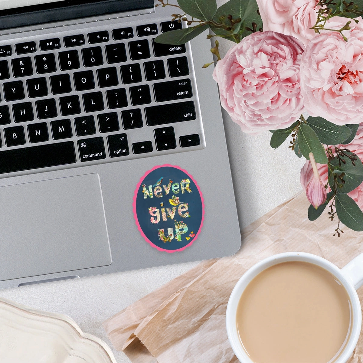Never Give Up Vinyl Sticker bamboo shockproof