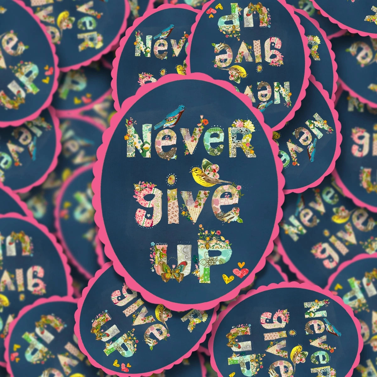 Never Give Up Vinyl Sticker economical