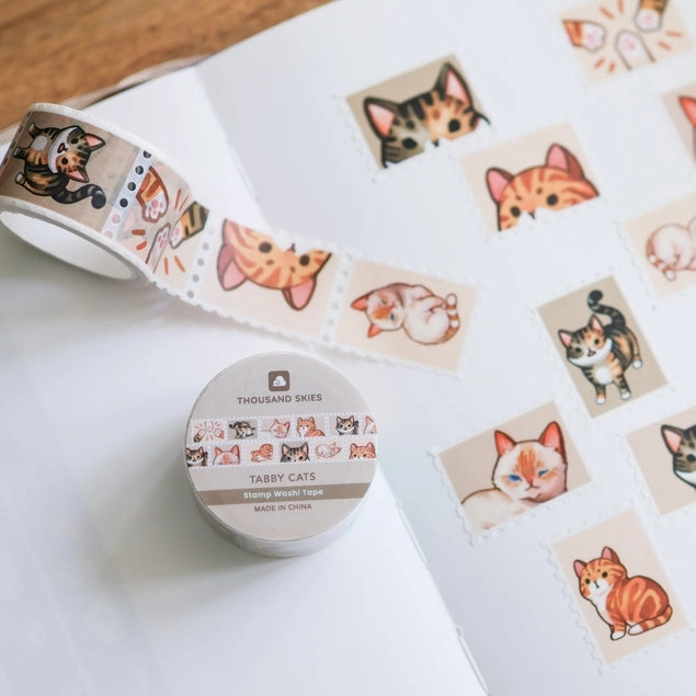 portable Tabby Cats Stamp Washi Tape