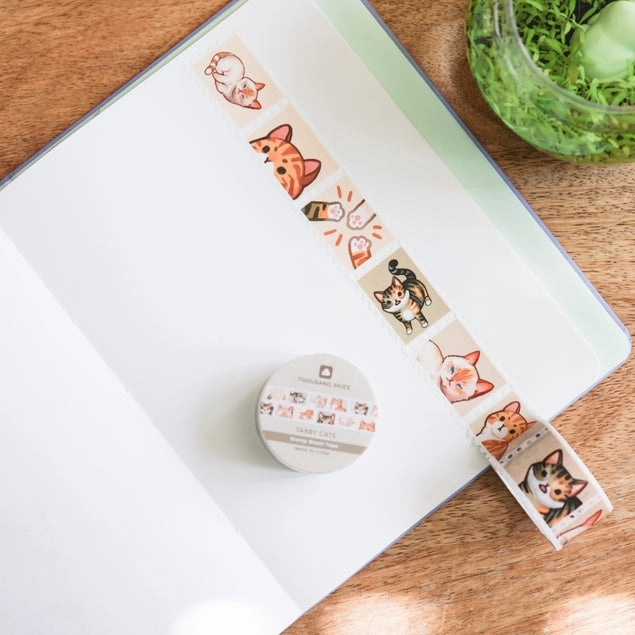 Tabby Cats Stamp Washi Tape daily