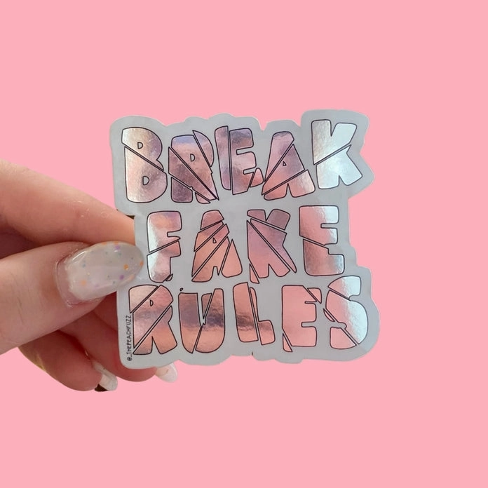 exclusive multipack Break Fake Rules Mirror Sticker