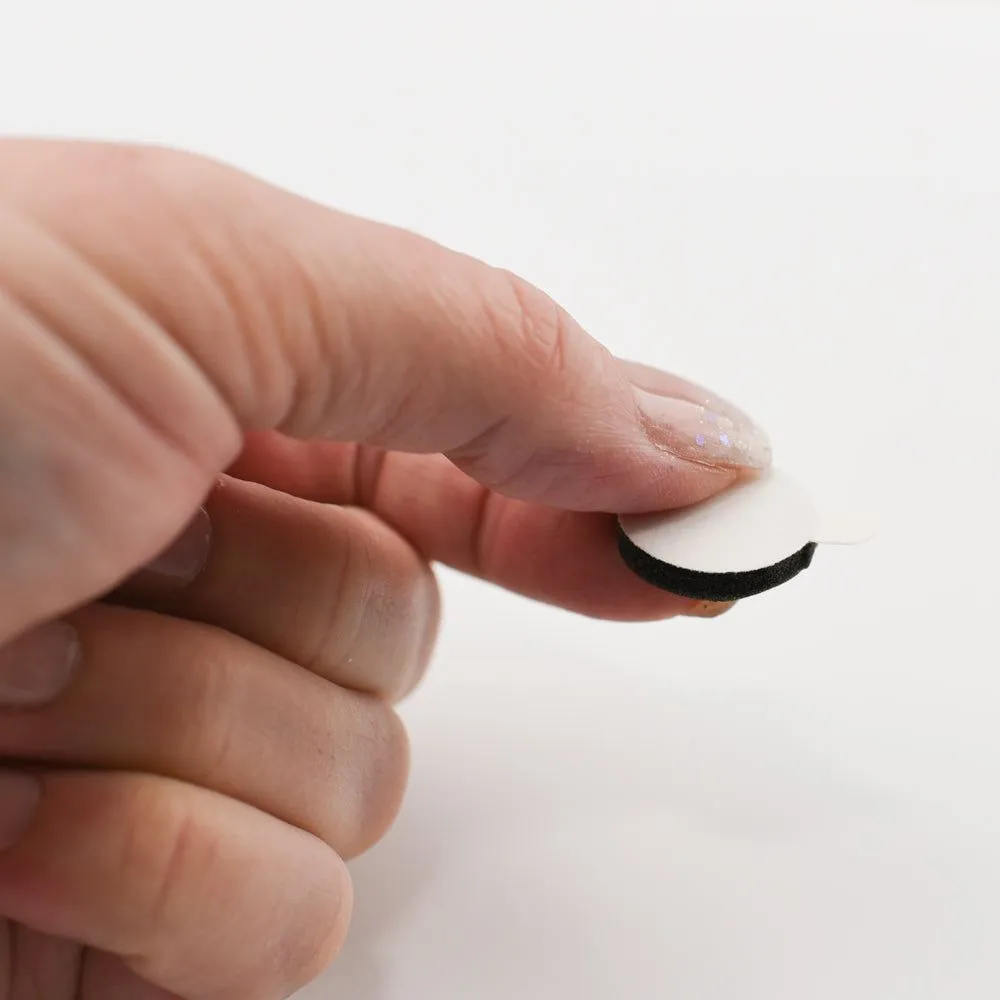 retractable exclusive Black Foam Dots With Easy Release Tab 3/4" X 1/8" - 500Pk