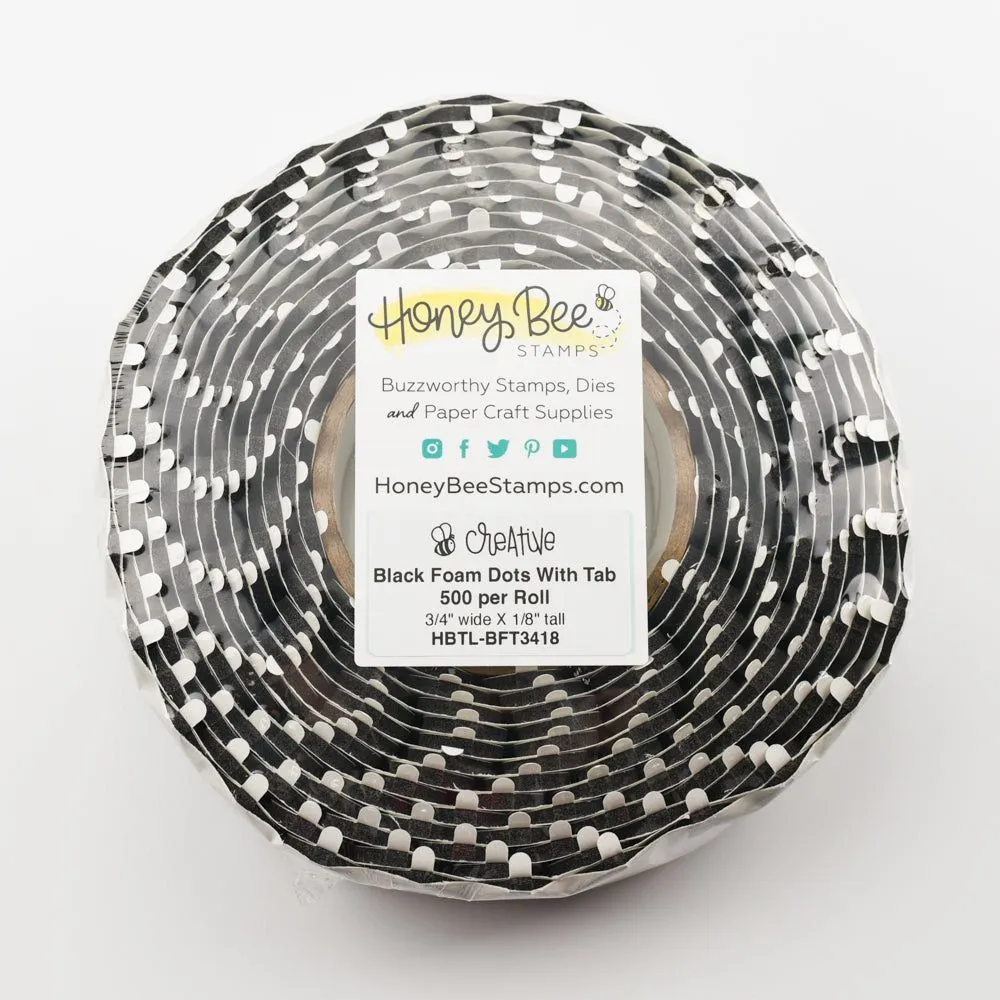 sealed Black Foam Dots With Easy Release Tab 3/4" X 1/8" - 500Pk