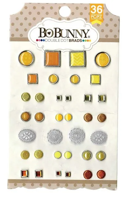 Bo Bunny   Dot Brads  Citrus Pack glass round