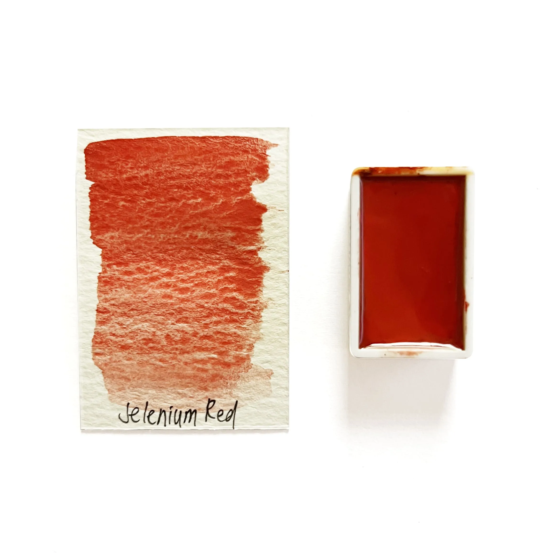 superior vegan Selenium Red Pr108 - Artist Grade Handmade Honey Based Watercolor Paint Full Pan 3.2Ml