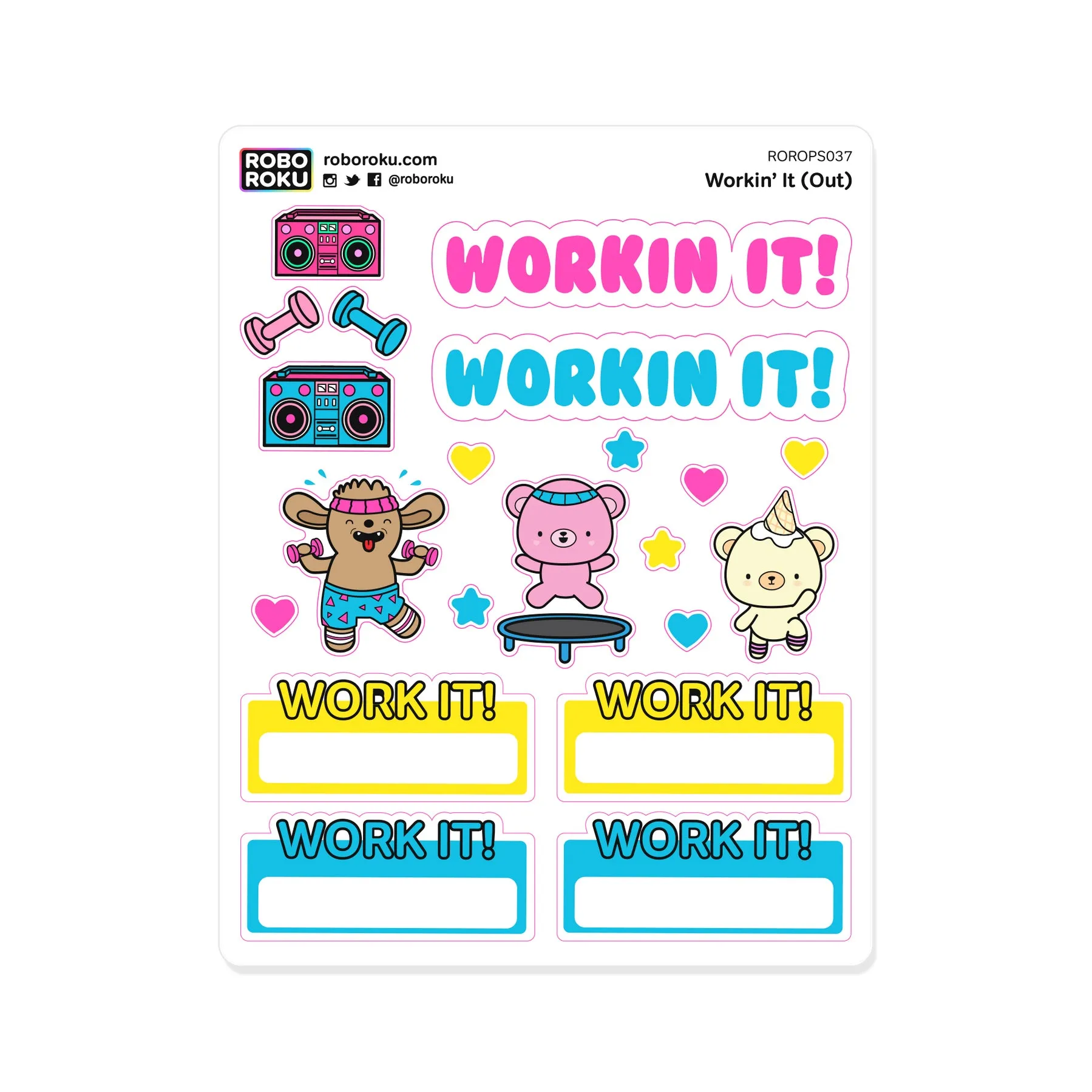 sturdy wholesale Workin' It (Out) Planner Stickers