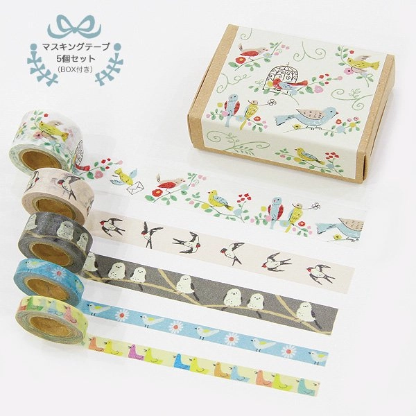 Birds Mini Washi Matchbox (5 Rolls) wholesale