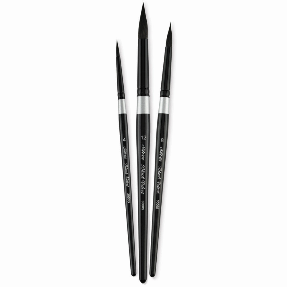 heatproof cotton Black Velvet Set Of 3 Brushes Susan Louise Moyer Master Specialty