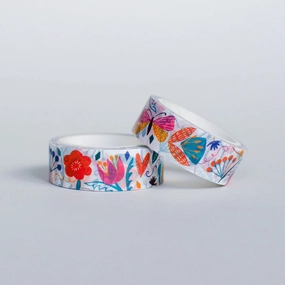 Bright Floral Pattern Washi Tape slim