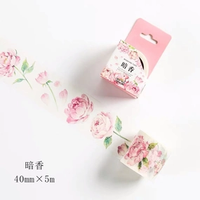 colorful loose Peony Flower Washi Tape