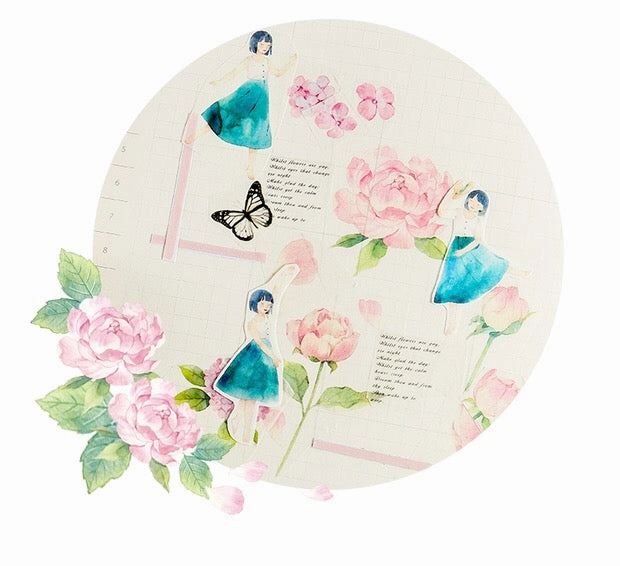 Peony Flower Washi Tape solid gift