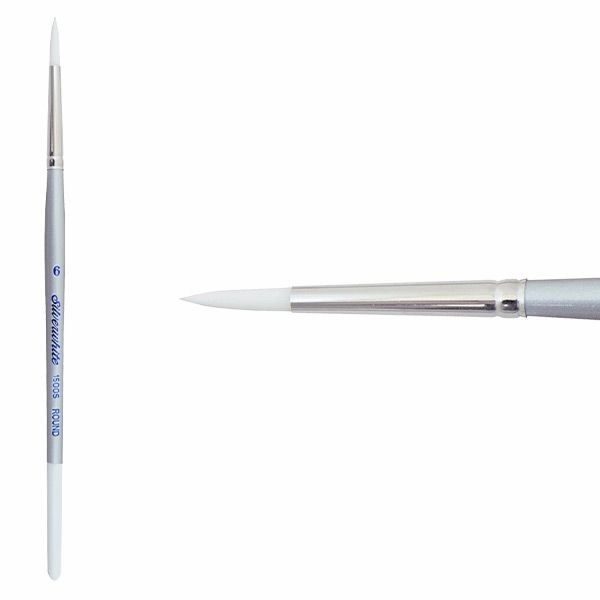 adjustable Silverwhite? Short Handle Foundation Watercolor Round Brush #6 Silverbrush