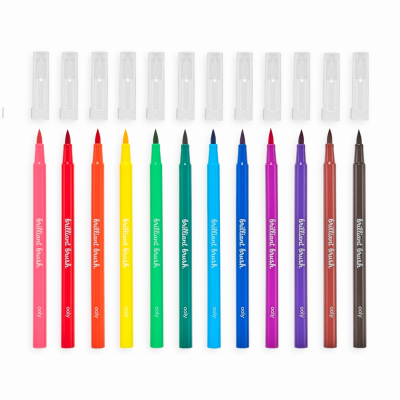 Brilliant Brush - 12 Brush Tip Markers