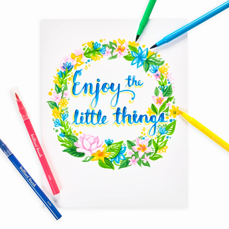Brilliant Brush - 12 Brush Tip Markers