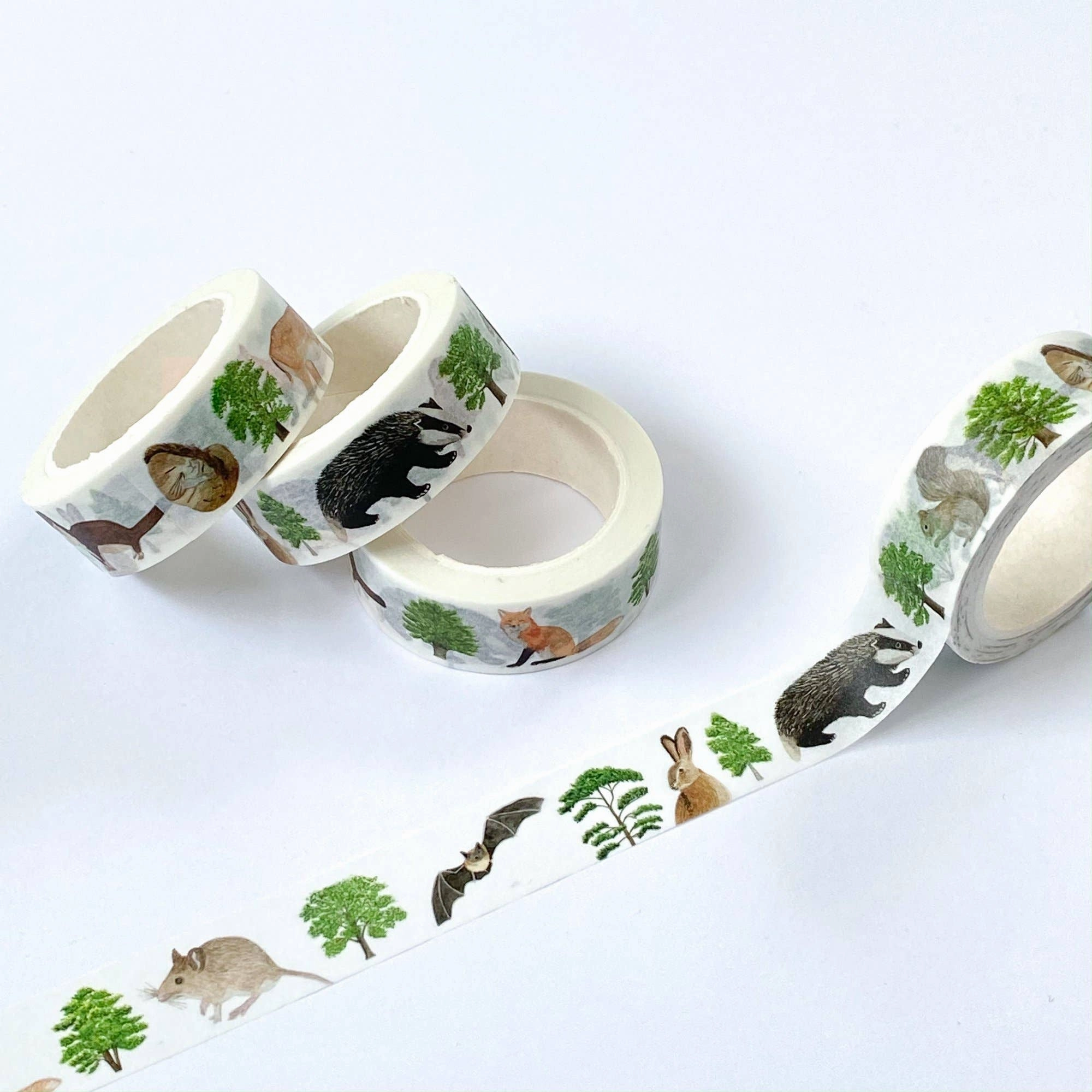 British Woodland Animals Washi Tape wrapped