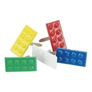 matte Building Blocks Brads 12  Pieces