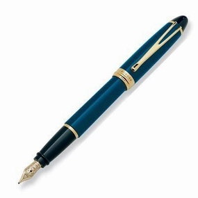 Aurora Ipsilon Deluxe Blue/Gold Fountain Pen biodegradable sealed