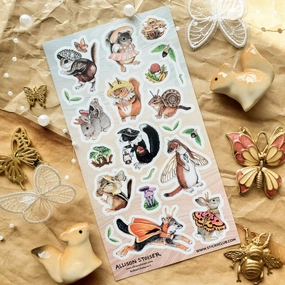 steel Whimsical Forest Friends Sticker Sheet