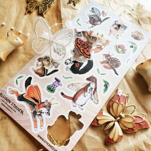 Whimsical Forest Friends Sticker Sheet antislip