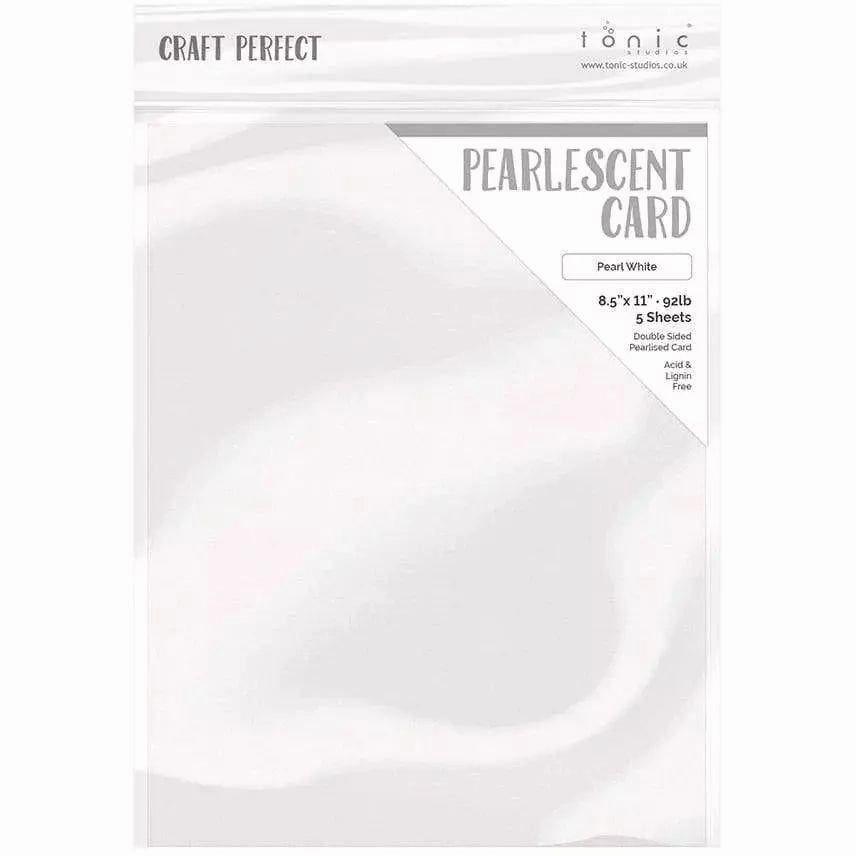 Craft Perfect Pearlescent Card - 8.5X11 5/Pkg Pearl White pastel classic