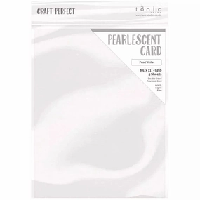 Craft Perfect Pearlescent Card - 8.5X11 5/Pkg Pearl White pastel classic