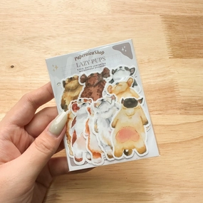 popular tiny Paperaicashop Lazy Pups Sticker Pack