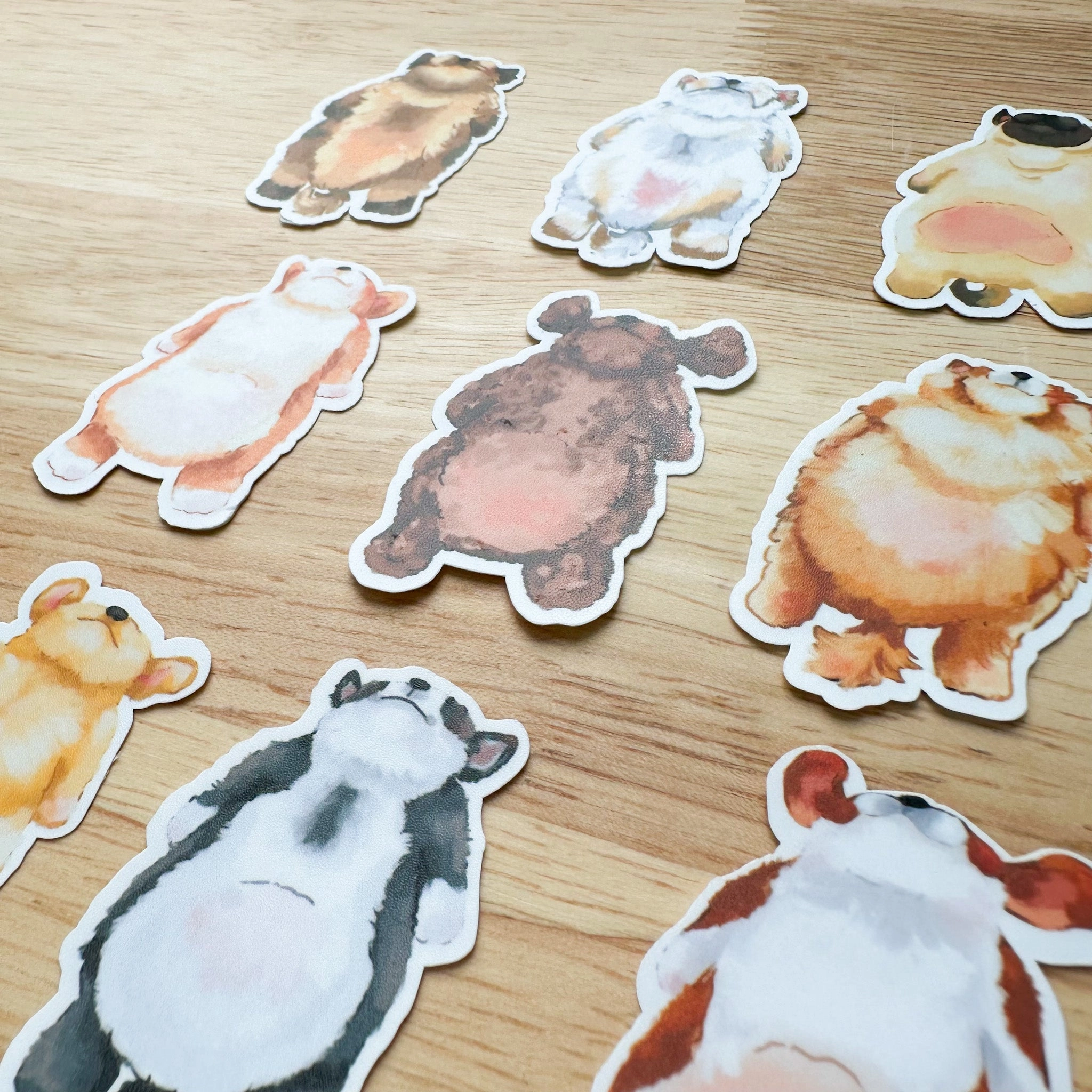 Paperaicashop Lazy Pups Sticker Pack pastel