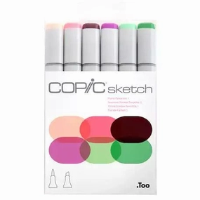 short tall Sketch By Copic - Floral Favorites 1 - 6Pkg
