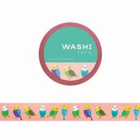 square sleek Budgies Bird Washi Tape