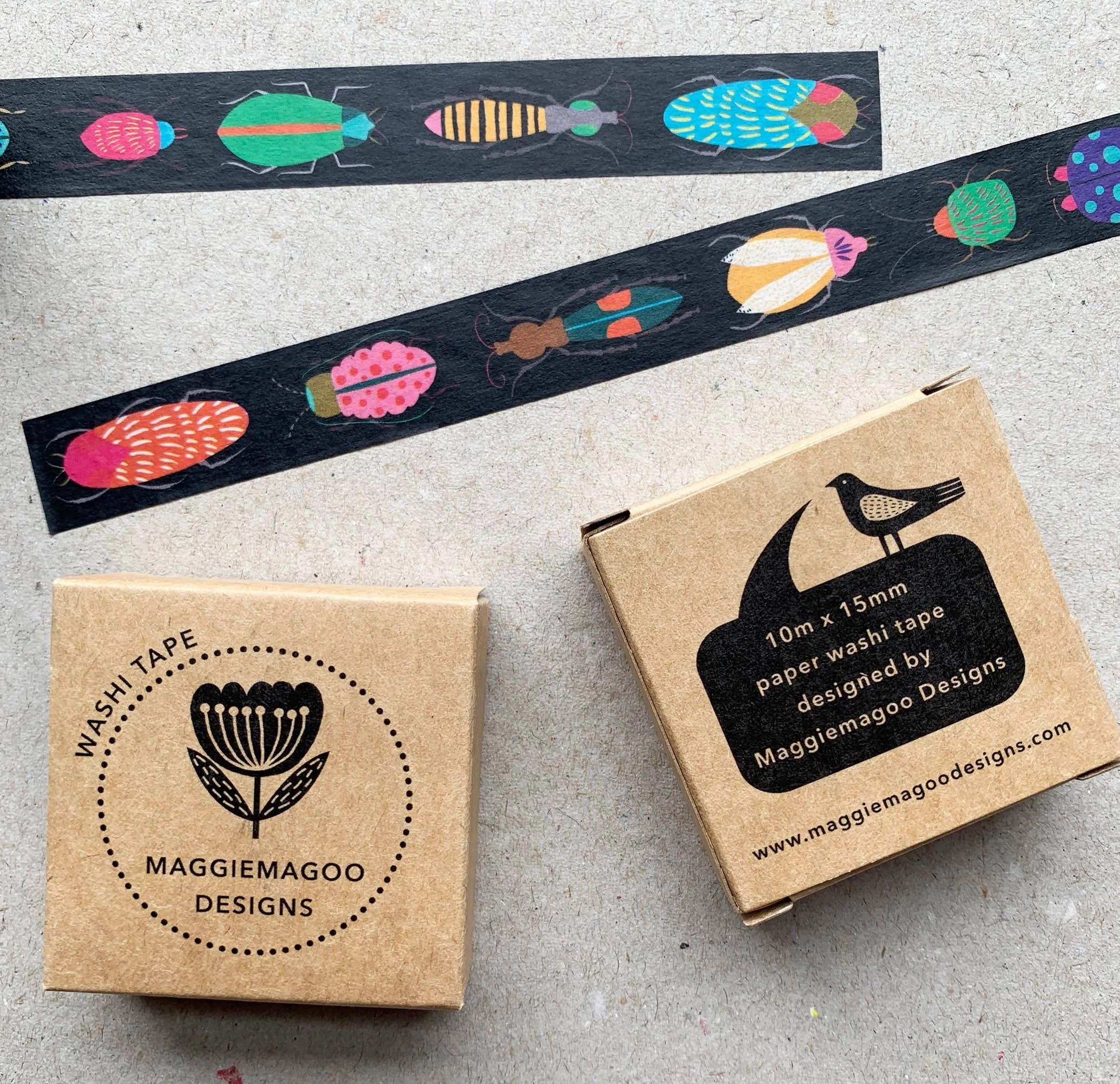 Bugs & Beetles Pattern Washi Tape retro nonslip