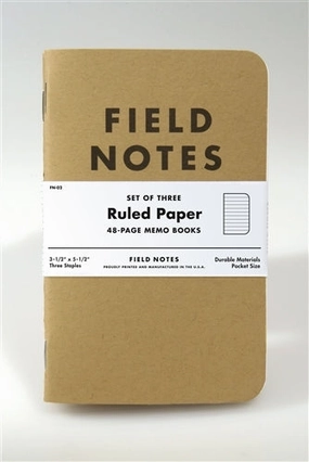 shiny Field Notes Kraft Cover Ruled 3-Pack