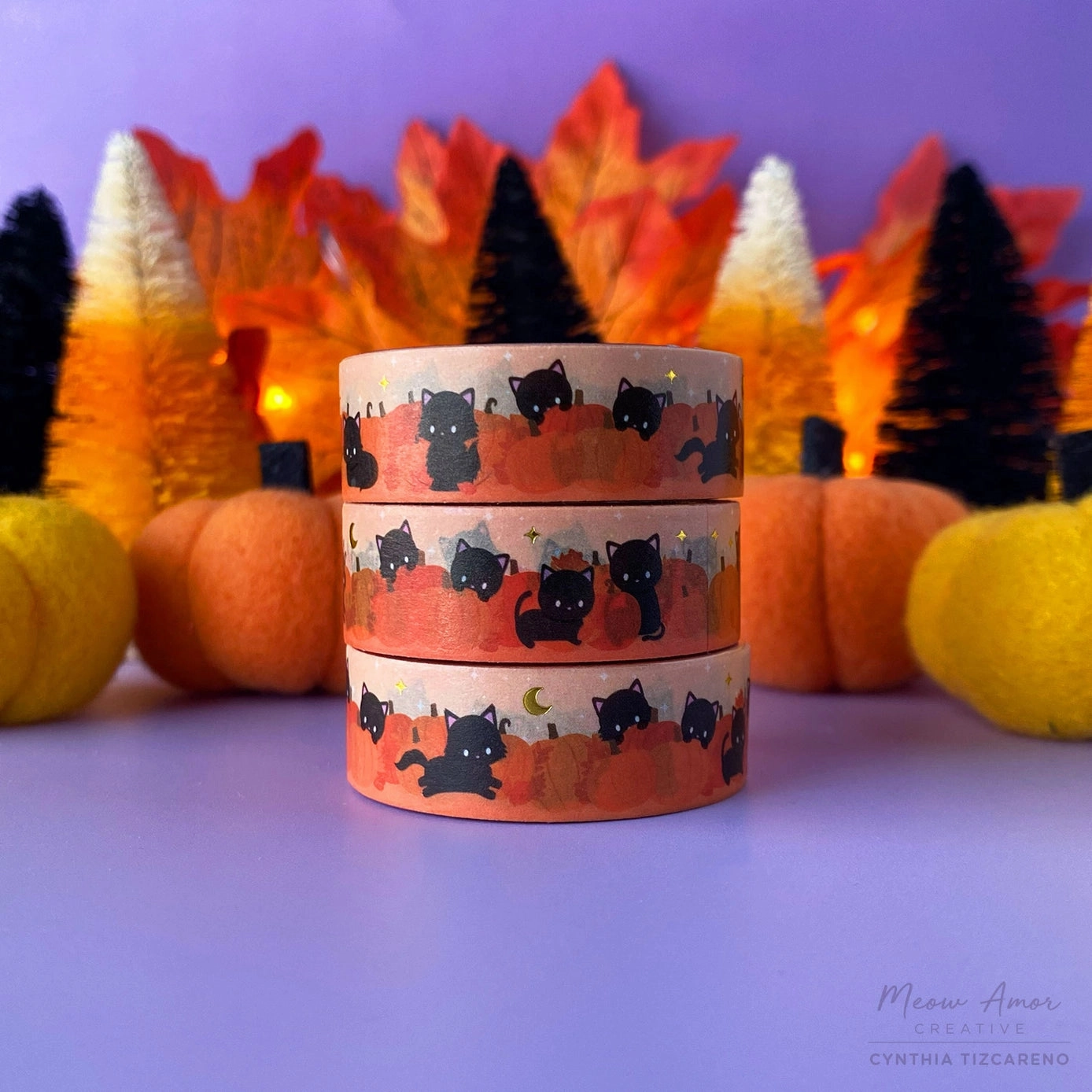 earthy Pumpkin Patch Gold Foil Washi Tape