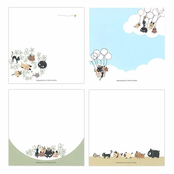 bamboo adjustable Shinzi Katoh Memo Pad - Uneven Cats Clover