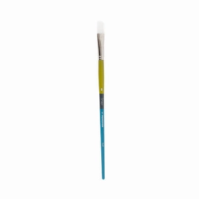 muted magnetic Snap! Paintbrush  Flat, Long Handle, White Synthetic
