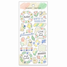 bestselling trendy Sunny Sketch Bunny Sticker