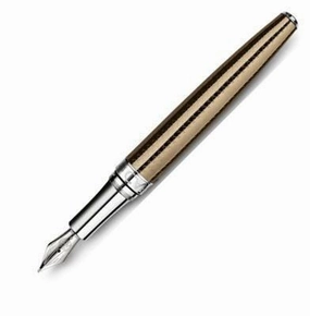 minimalist Caran D'Ache Leman Caviar Silver Fountain Pen