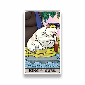 King Of Cups Tarot Cat Meme Stickers (Minor Arcana) glossy manual
