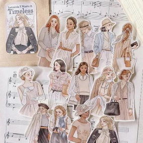 Listeninda X Windry R - Timeless Girls Stickers In Paper Bag linen